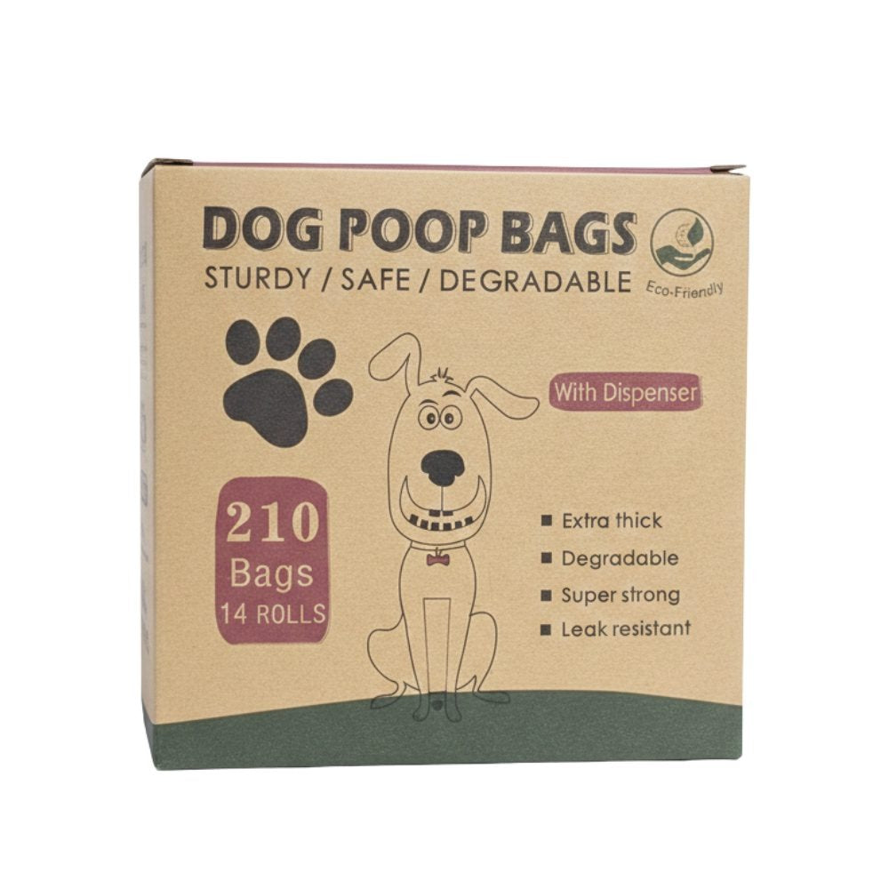 Cozy Paws Eco-Friendly Degradable Dog Poop Bags – 210 Bags (14 Rolls)with Dispenser