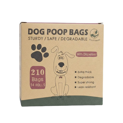 Cozy Paws Eco-Friendly Degradable Dog Poop Bags – 210 Bags (14 Rolls)with Dispenser