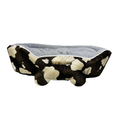 Coco Kindi Printed Washable Oval Fur Pet Bed – Size 2(Mixed Colors)