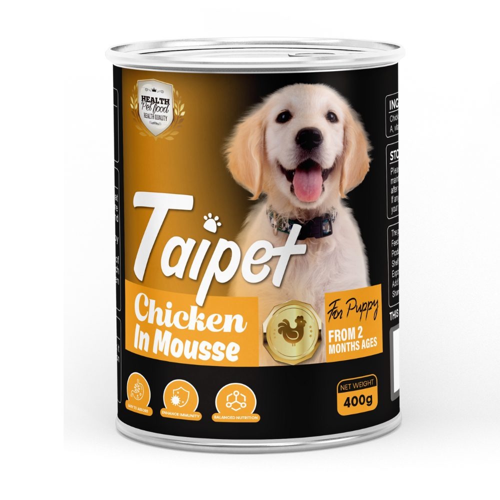 Taipet Canned Wet Food Chicken in Mousse-400g (PUPPY) (Box contains 24pcs)