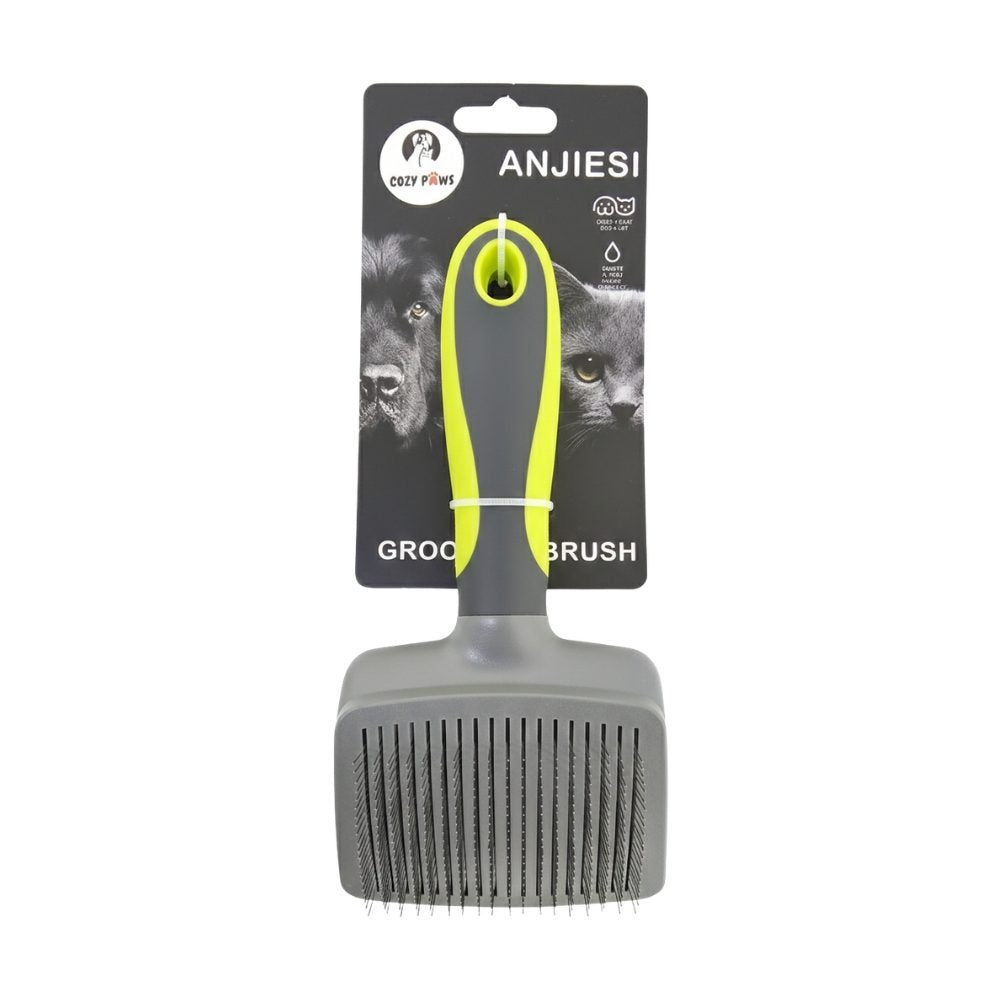Cozy Paws Pet Slicker Brush, Medium Green Handle- 22x10cm