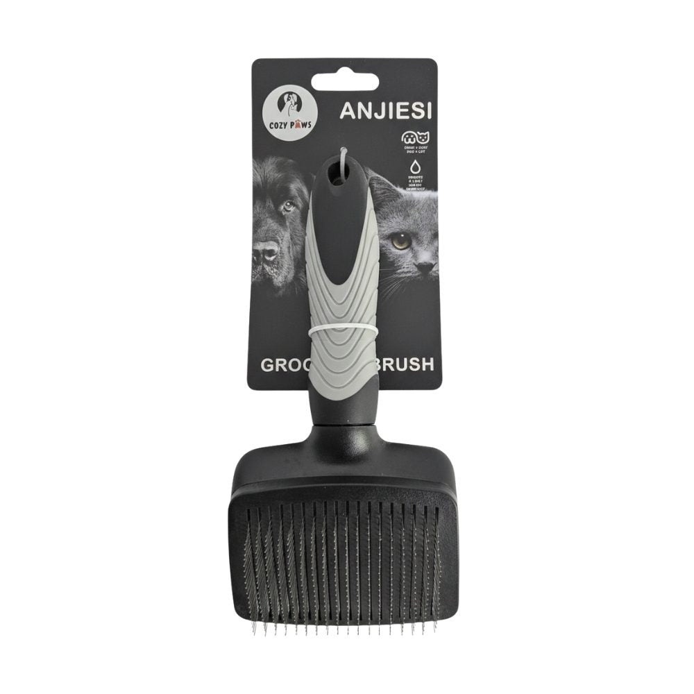 Cozy Paws Pet Slicker Brush, Medium, Grey Handle-22x10cm