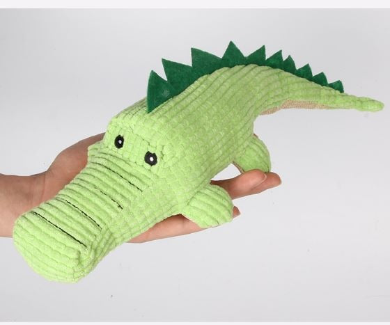 For Pet Green Plush Soft Crocodile Toy For Dogs, Size: 36Cm