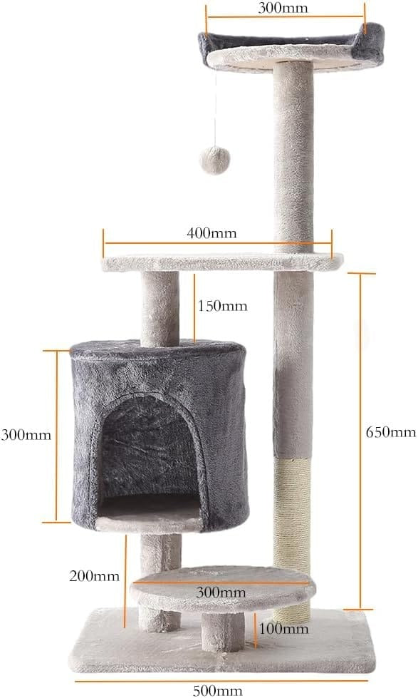 Cozy Paws Cat Tower Grey-50*40*110