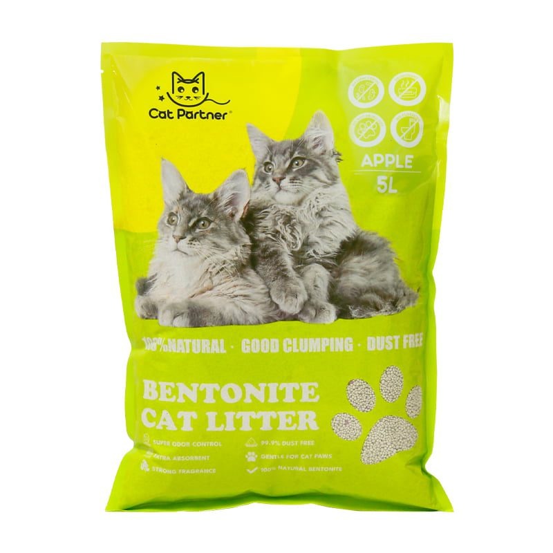 Cat Partner Bentonite Dust Free Clumping Cat Litter - 5 L -Green Apple