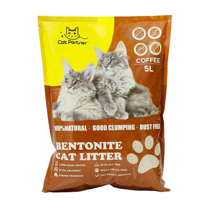 Cat Partner Bentonite Dust Free Clumping Cat Litter - 5 L - Coffee