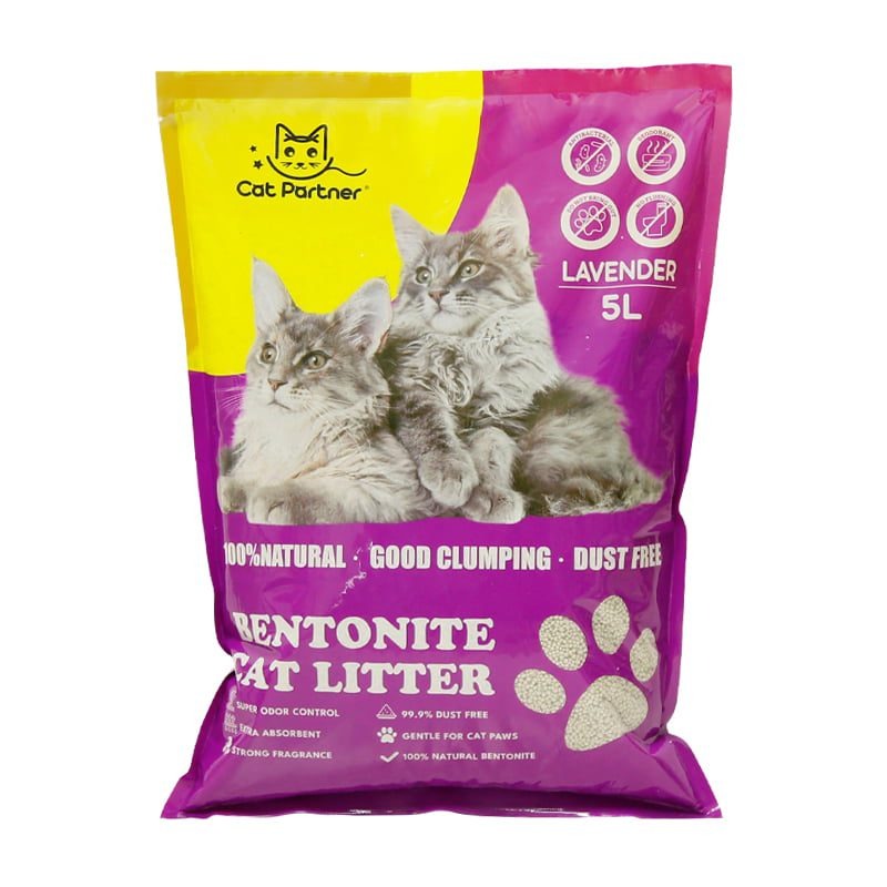 Cat Partner Bentonite Dust Free Clumping Cat Litter - 5 L - Lavender