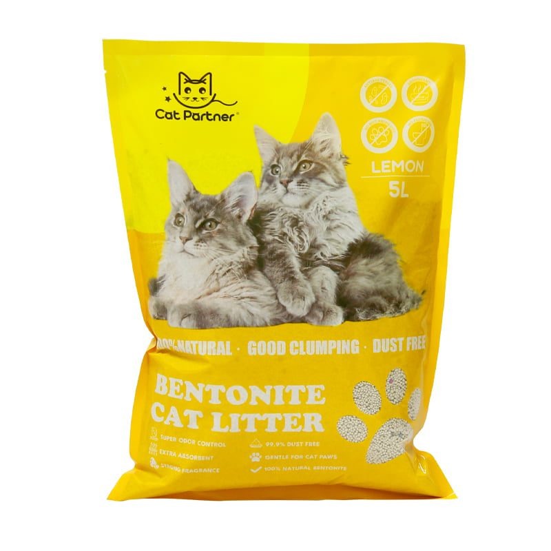 Cat Partner Bentonite Dust Free Clumping Cat Litter - 5 L - Lemon