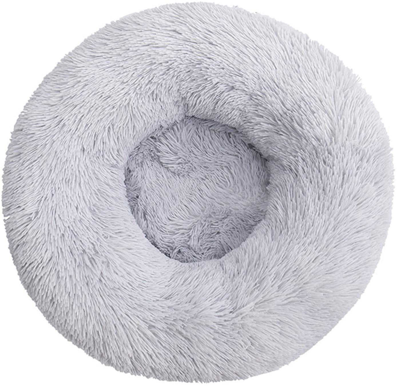 Pets Club Non Detachable Long Plush Soft Bed Dog And Cat - 60 Cm -  Large -Grey