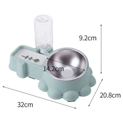 Cozy Paws Automatic Dual Pet Feeder & Water Dispenser (32×20.8×9.2cm)-Pink