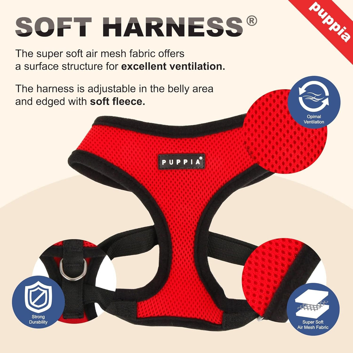 Puppia Soft Vest Harness-Large