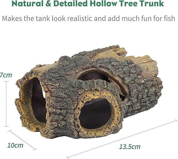 Cozy Paws Aquarium Decoration Hollow Tree Hole- 13.5*10*7cm