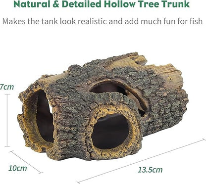 Cozy Paws Aquarium Decoration Hollow Tree Hole- 13.5*10*7cm