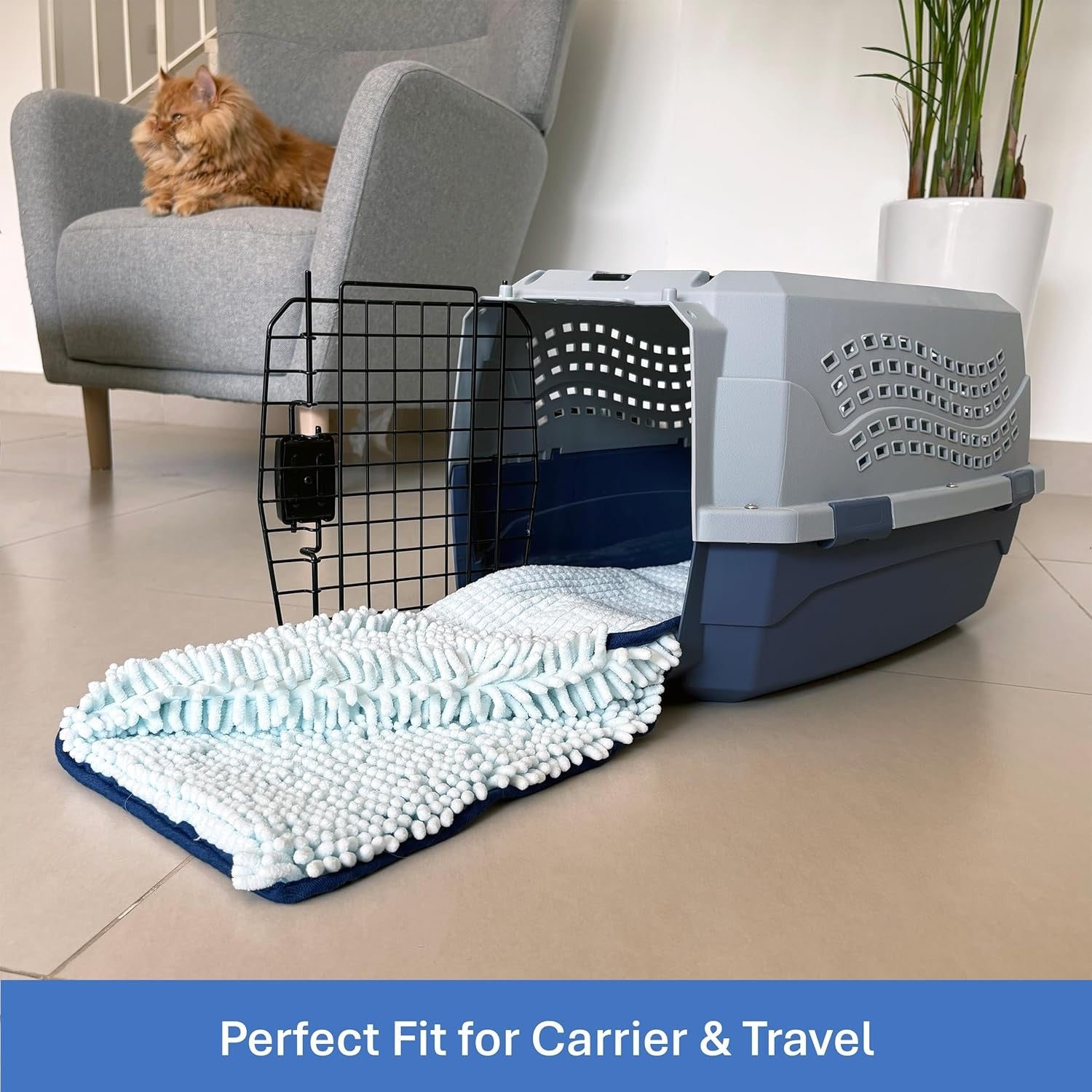 Multipurpose Pet Absorbent Towel & Blanket-90*45cm-Blue