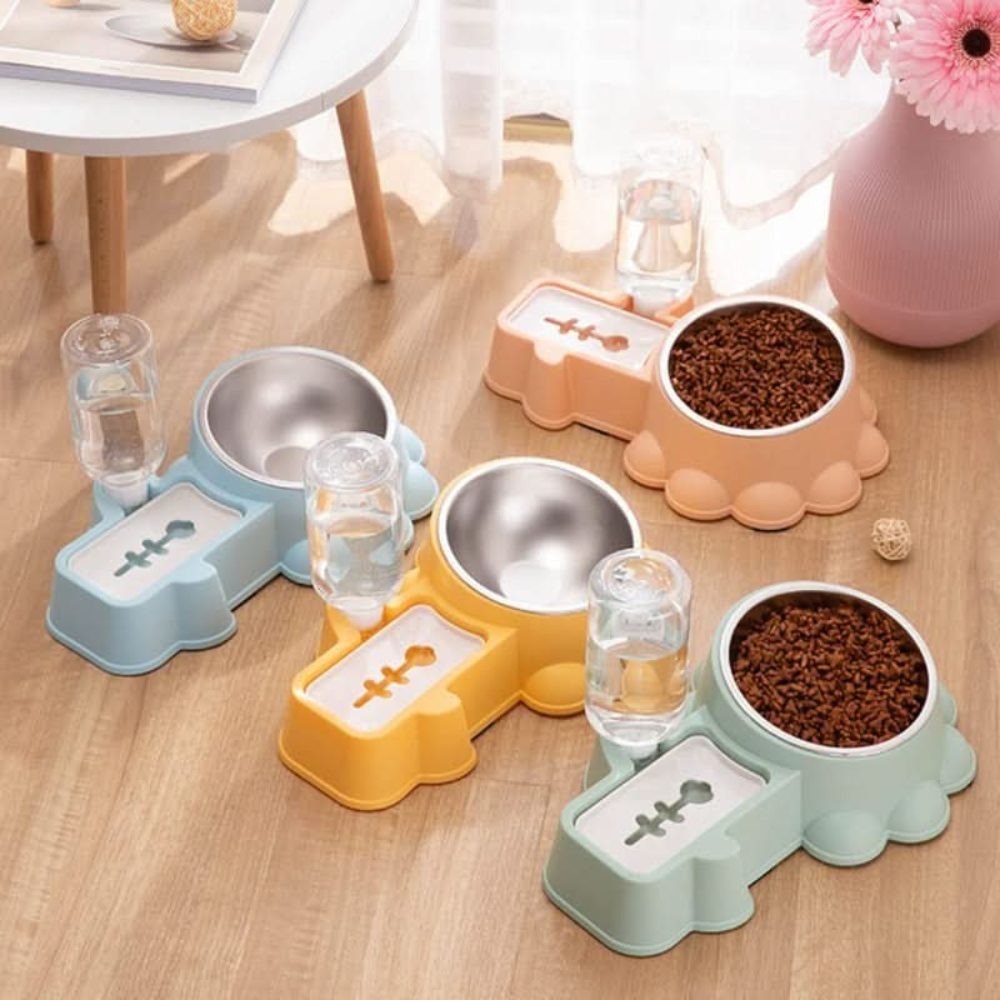 Cozy Paws Automatic Dual Pet Feeder & Water Dispenser (32×20.8×9.2cm)-Pink