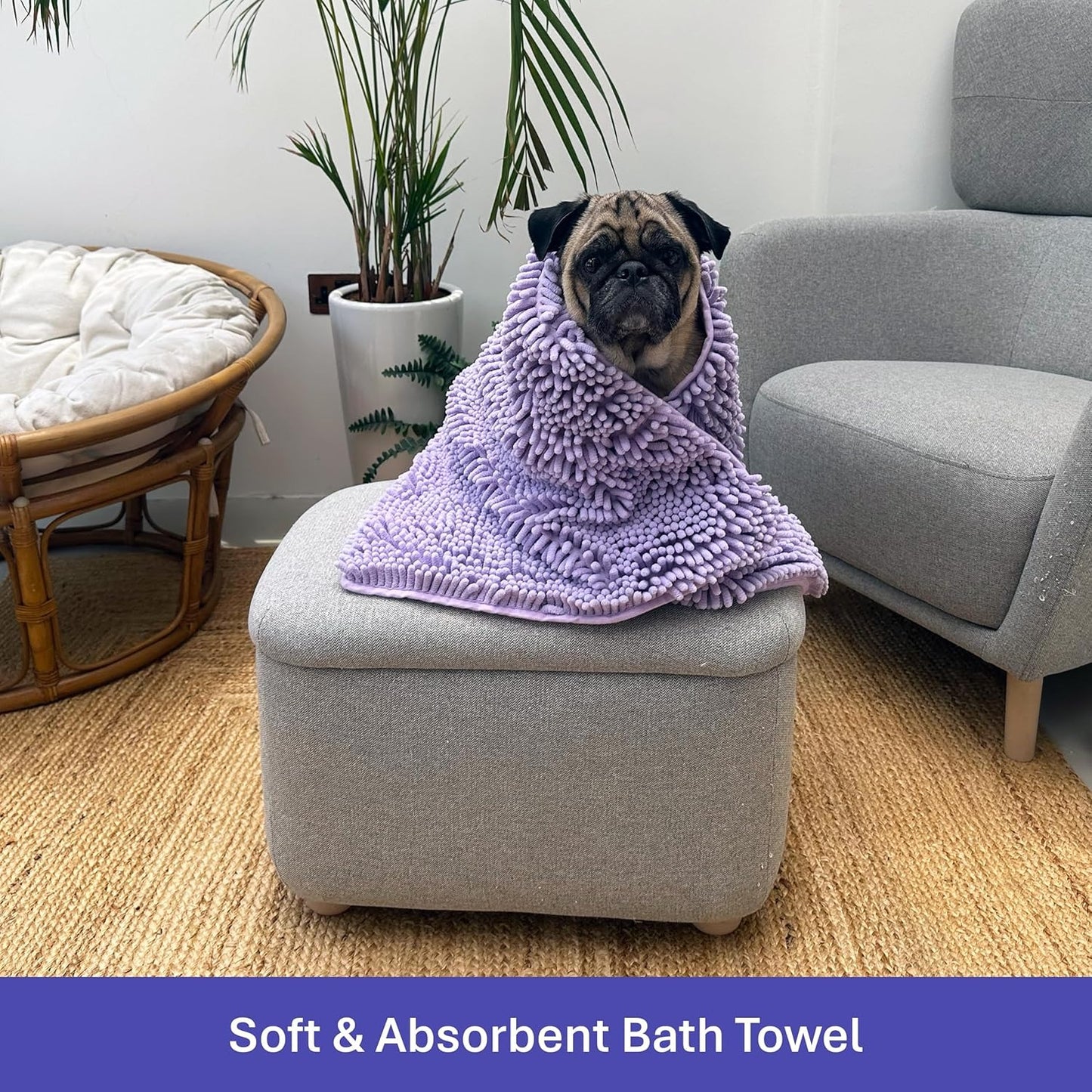 Multipurpose Pet Absorbent Towel & Blanket-90*45cm-Lavender