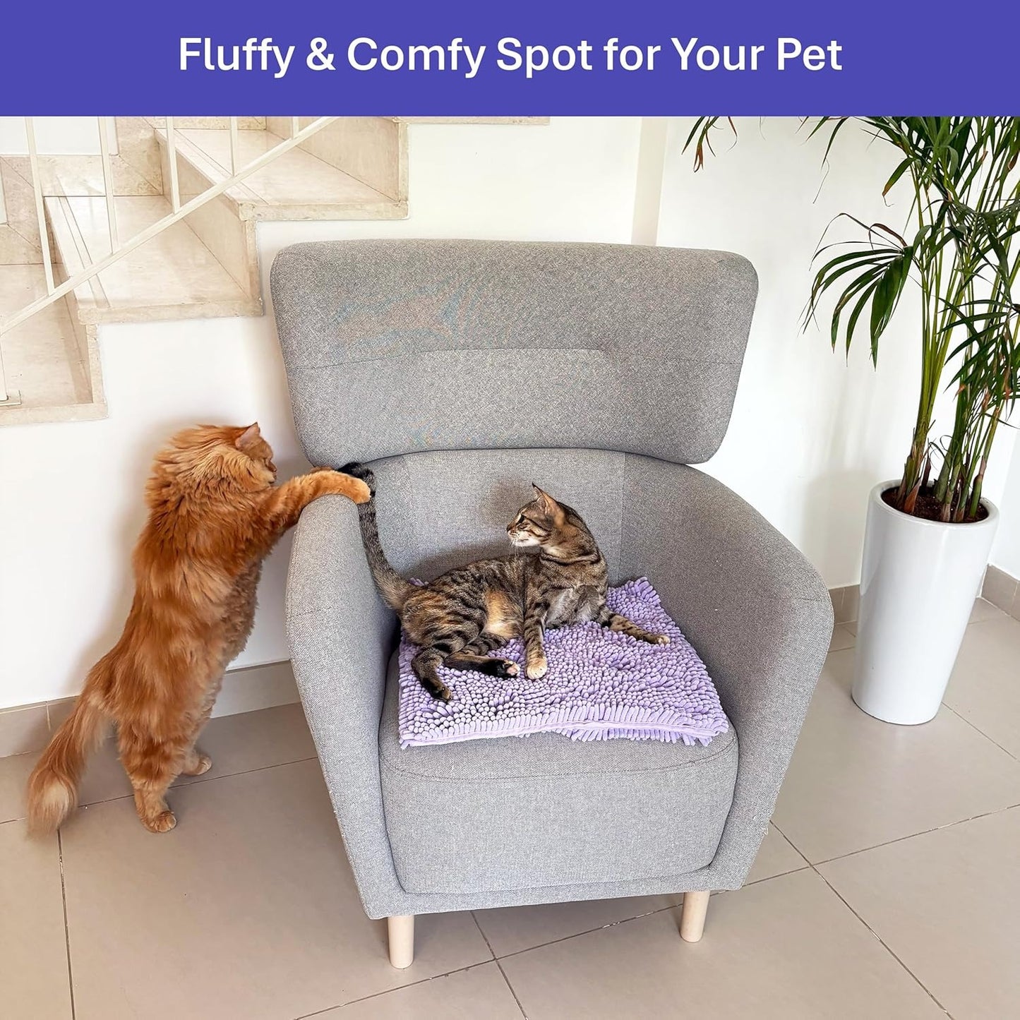 Multipurpose Pet Absorbent Towel & Blanket-90*45cm-Lavender