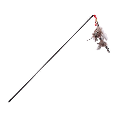 Cozy Paws Interactive Cat Teaser Wand Toy with Bell & Feather – 10pcs Pack