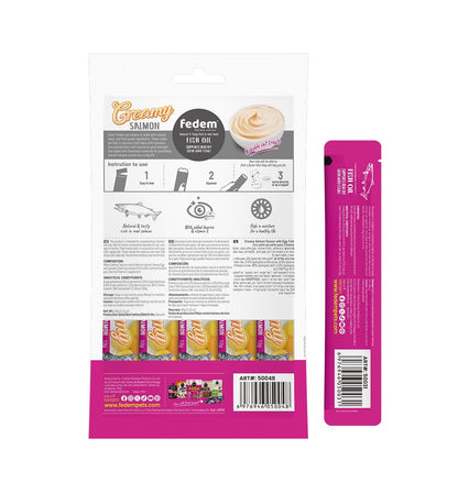 Fedem Cat Creamy Treats ? Salmon Flavour with Egg Yolk 60gx5 pcs (box contain 12pcs)