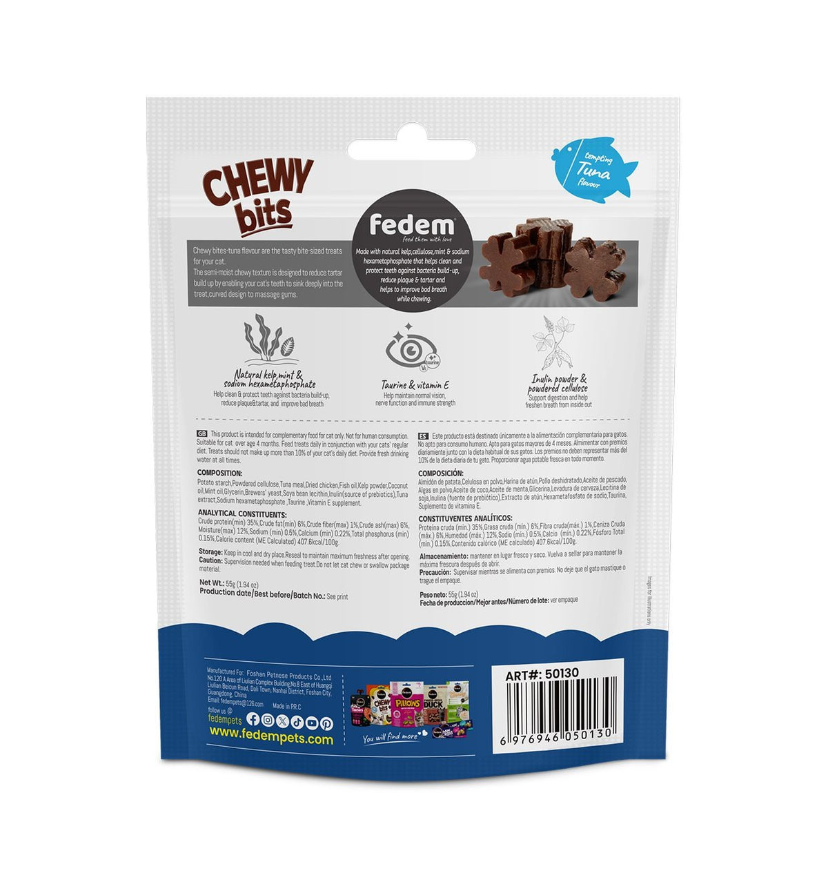 Fedem Chewy Bits for Cats ? Tempting Tuna Flavour 55g