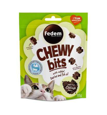Fedem Chewy Bits for Cats ? Extra Fresh Catnip Flavour for Cats 55g