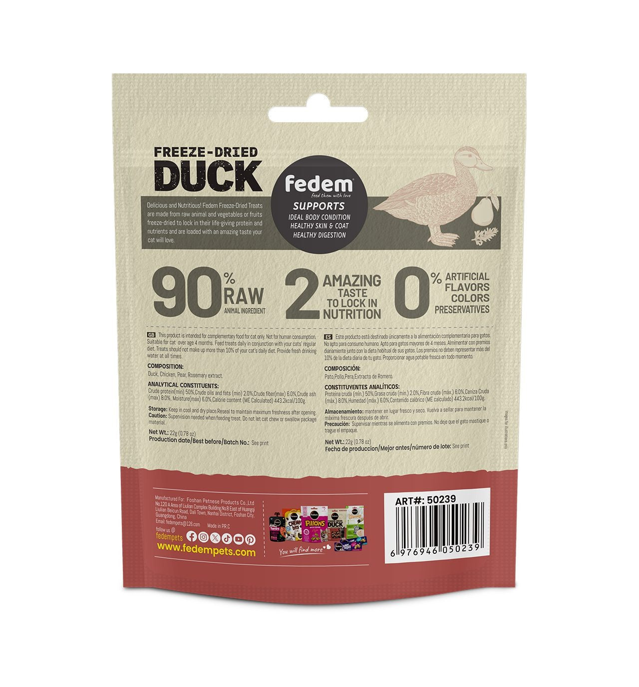 Fedem Freeze-Dried Cat Treat ? Duck & Pear 22g