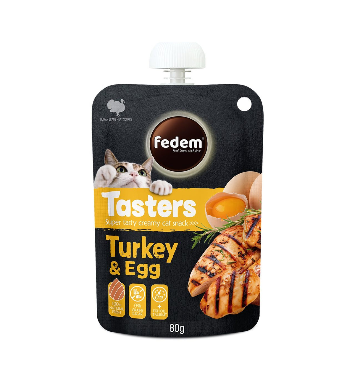 Fedem Tasters Creamy Cat Snack ? Turkey &amp; Egg 80g