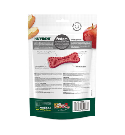 Fedem Happident Petite Dog Treats ? Apple Flavour 144g (18 pcs)