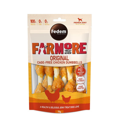Fedem Farmore Jerky for Dogs ? Original Cage-Free Chicken Dumbbells 75g