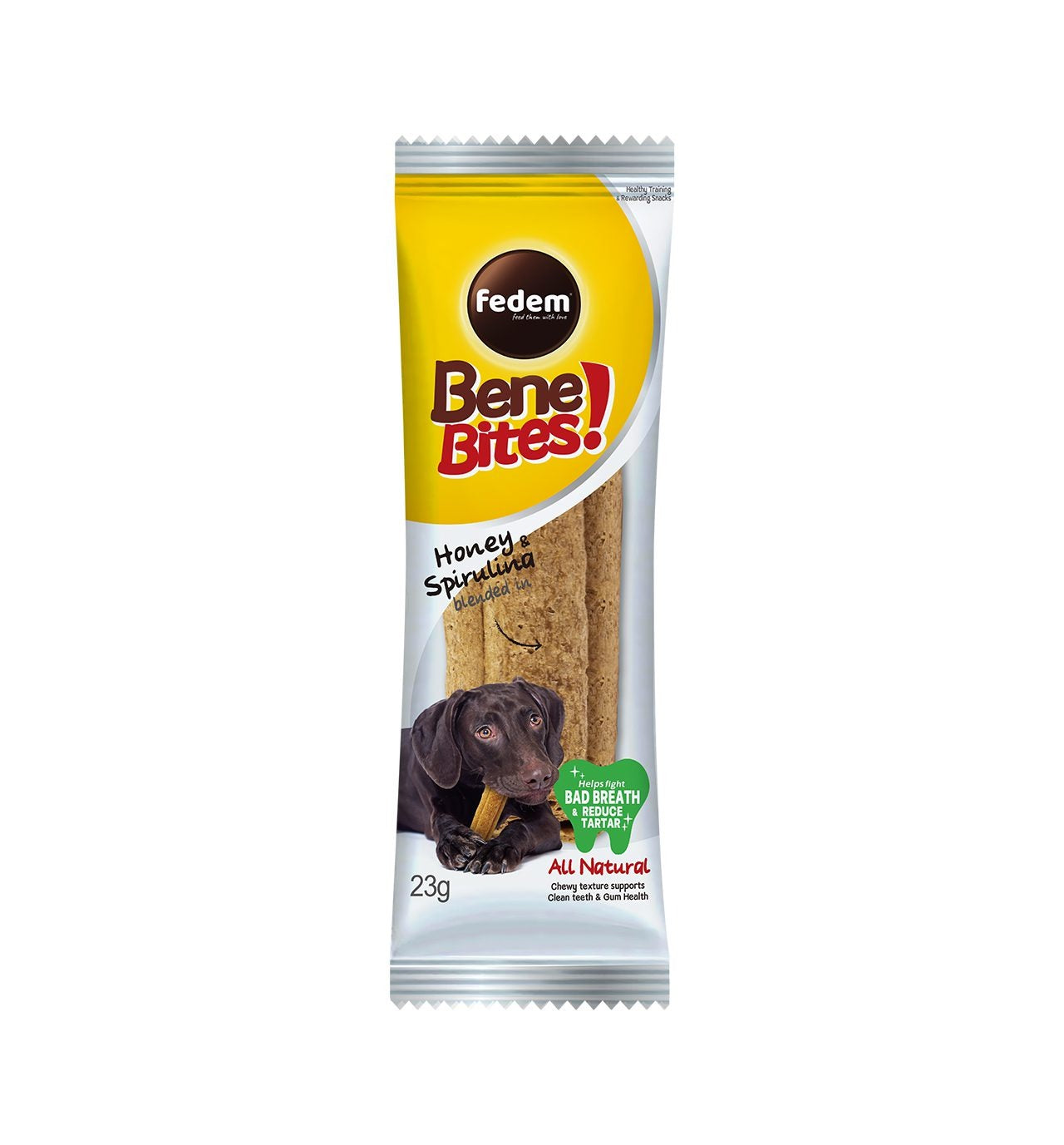 Fedem Bene Bites for Dogs ? Healthy Snacks for Fresh Breath &amp; Tartar Control 23g x 38pcs