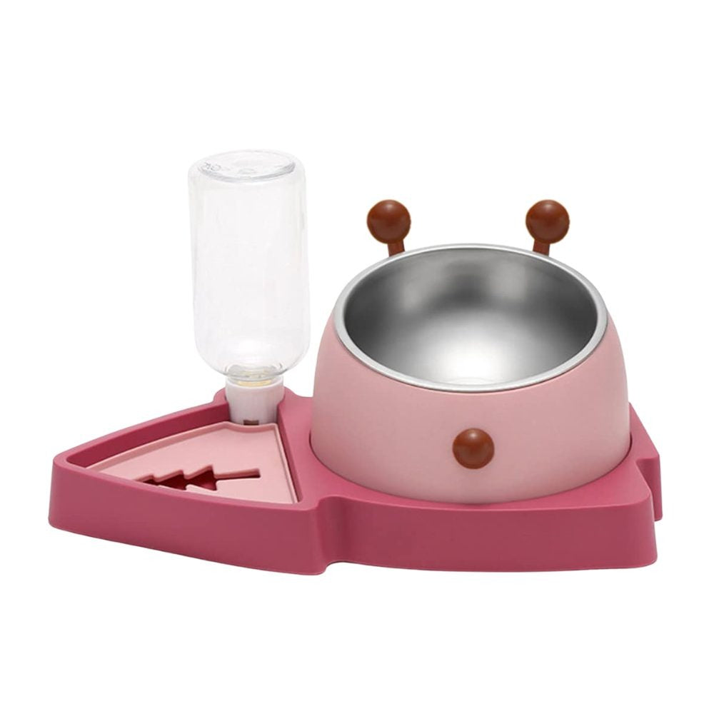 Cozy Paws 2 in 1 Water and Food Dispenser - 31.5x20cm-Pink
