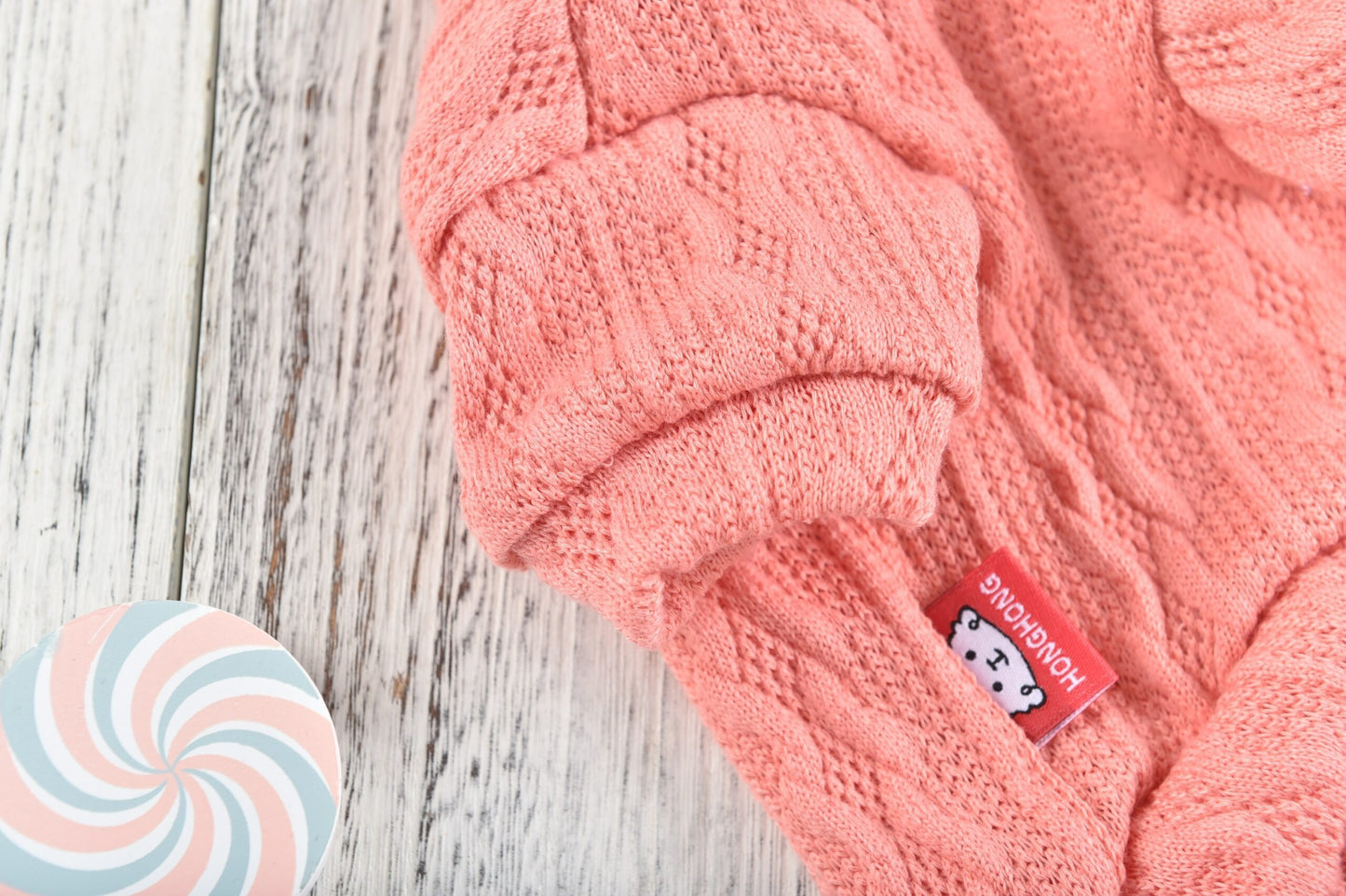 Hong Pet Wave Striped Clothes Knitted Shirt - Rose Red