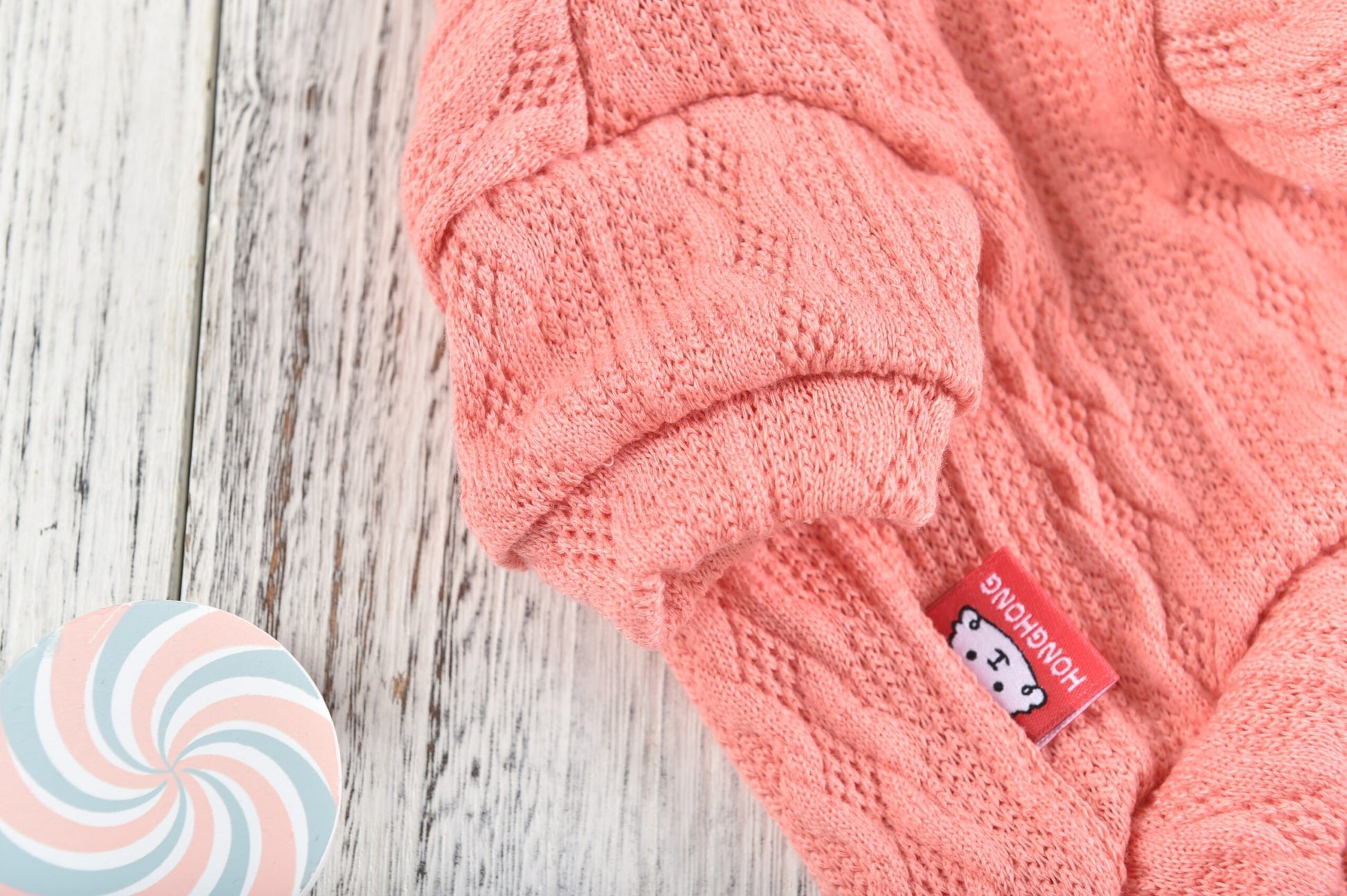 Hong Pet Wave Striped Clothes Knitted Shirt - Rose Red