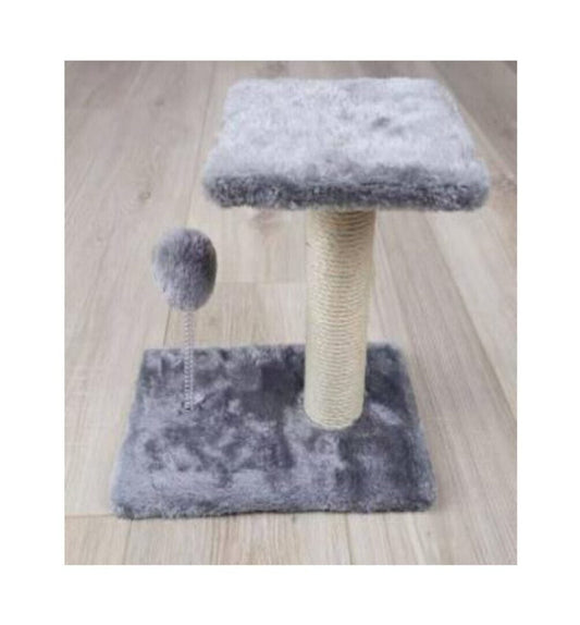 Haisen Pet Cat Scratching Post With Square Perch And Plush Ball-Size -26*15*25 Cm