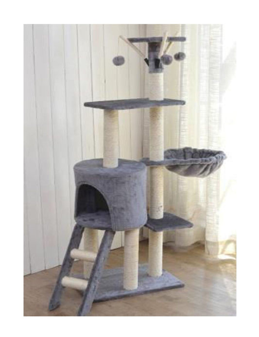 Haisen Pet Cat Tower With Attached Rest Tunnel, Pet House And Resting Perch. Multi Level Sisal Pole And Plush Toy Attached - Size - 60*40*140 Cm