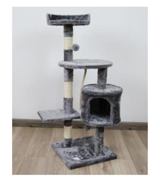 Haisen Pet Cat Scratcher Tower With Pet House Rope Toy Plus Toy And Sisal Post - Size - 41*41*110 Cm