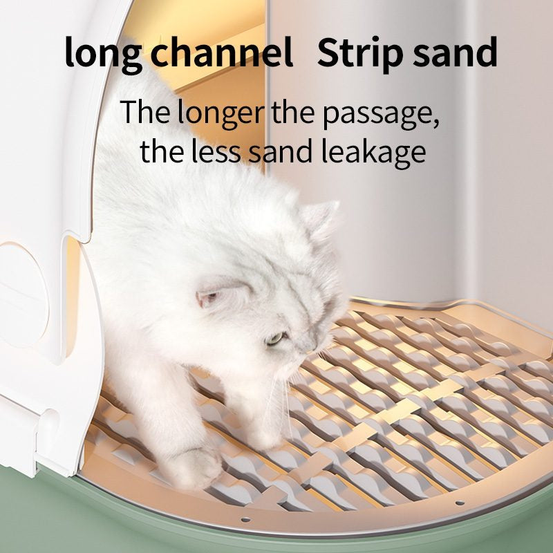 Pakeway Shell Flip-Top Open Cat-Litter Box-59.4*46.4*39.5 Cm-Green