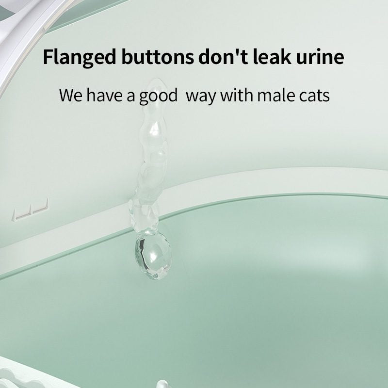 Pakeway Shell Flip-Top Open Cat-Litter Box-59.4*46.4*39.5 Cm-Green