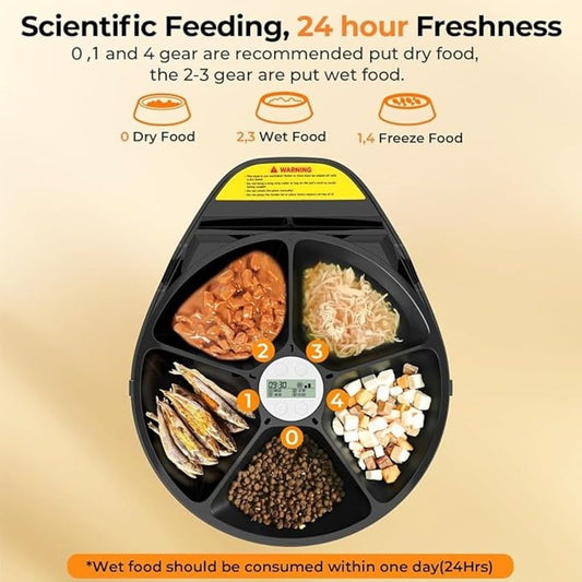 UBPet Smart Refrigerated 5 Meal Auto Pet Feeder - F10