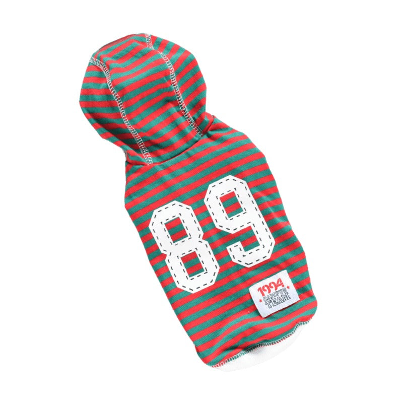 Hong Pet Red Stripe Cotton Cloth For Pets- XS