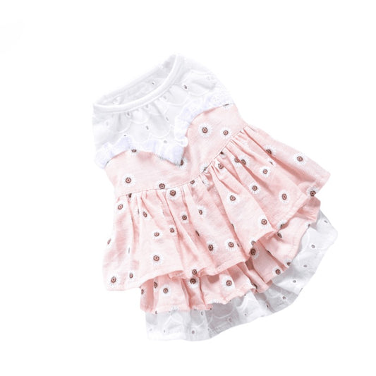 Hong Pet Pink Floral Print Pet Costume-XS