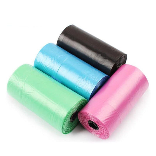 Waste Bags, 4 Pcs / Pack- 15 Bags/Roll, Mix Color