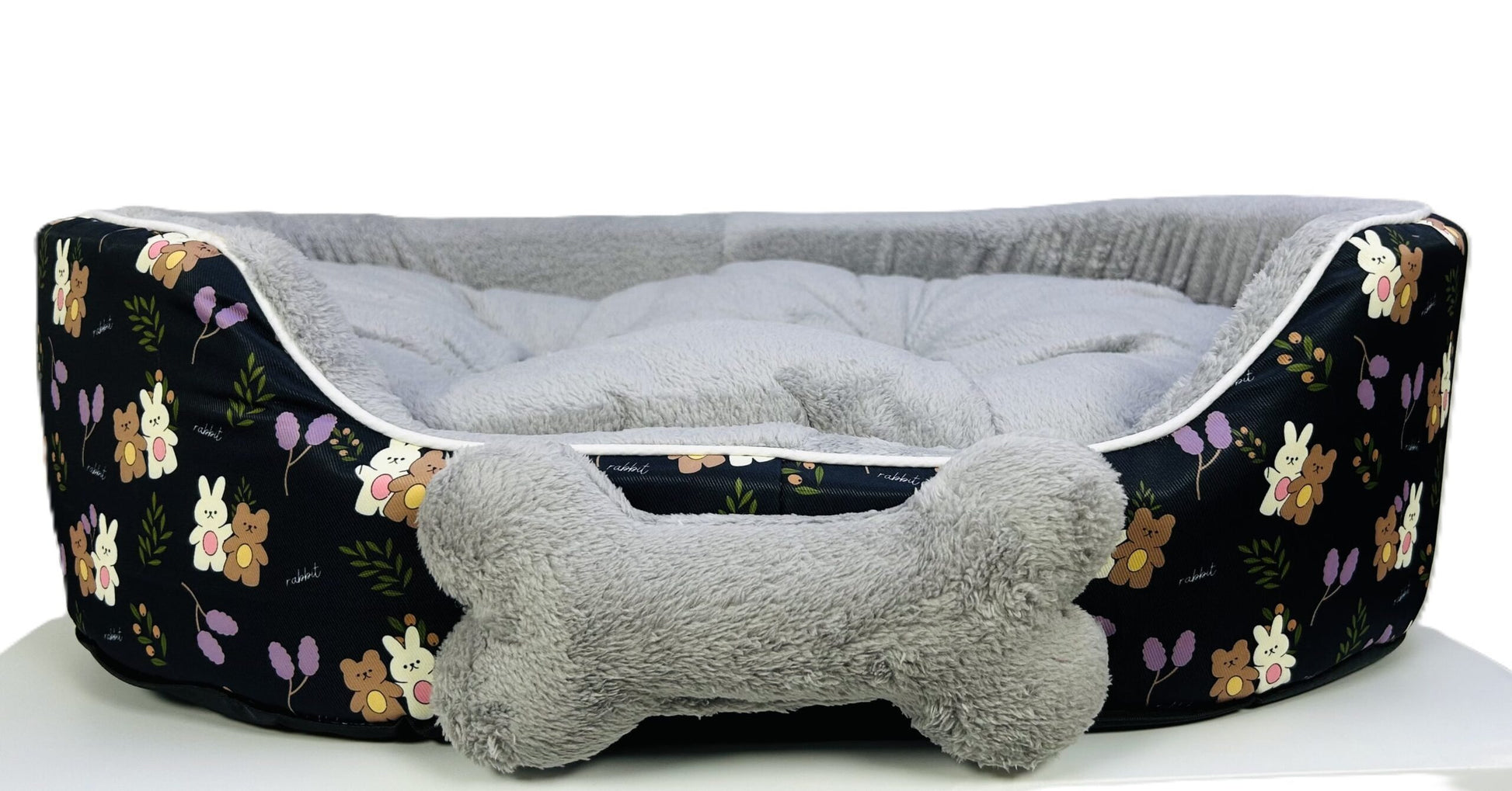 Coco Kindi Soft Printed Oval Fur Bed – Size 3(Mixed Colors,66×55 ×16 cm)