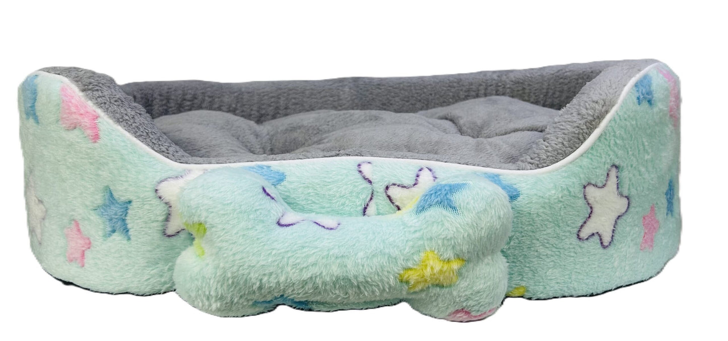 Coco Kindi Soft Printed Oval Fur Bed – Size 3(Mixed Colors,66×55 ×16 cm)