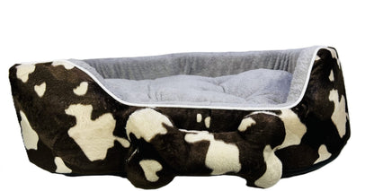 Coco Kindi Soft Printed Oval Fur Bed – Size 3(Mixed Colors,66×55 ×16 cm)