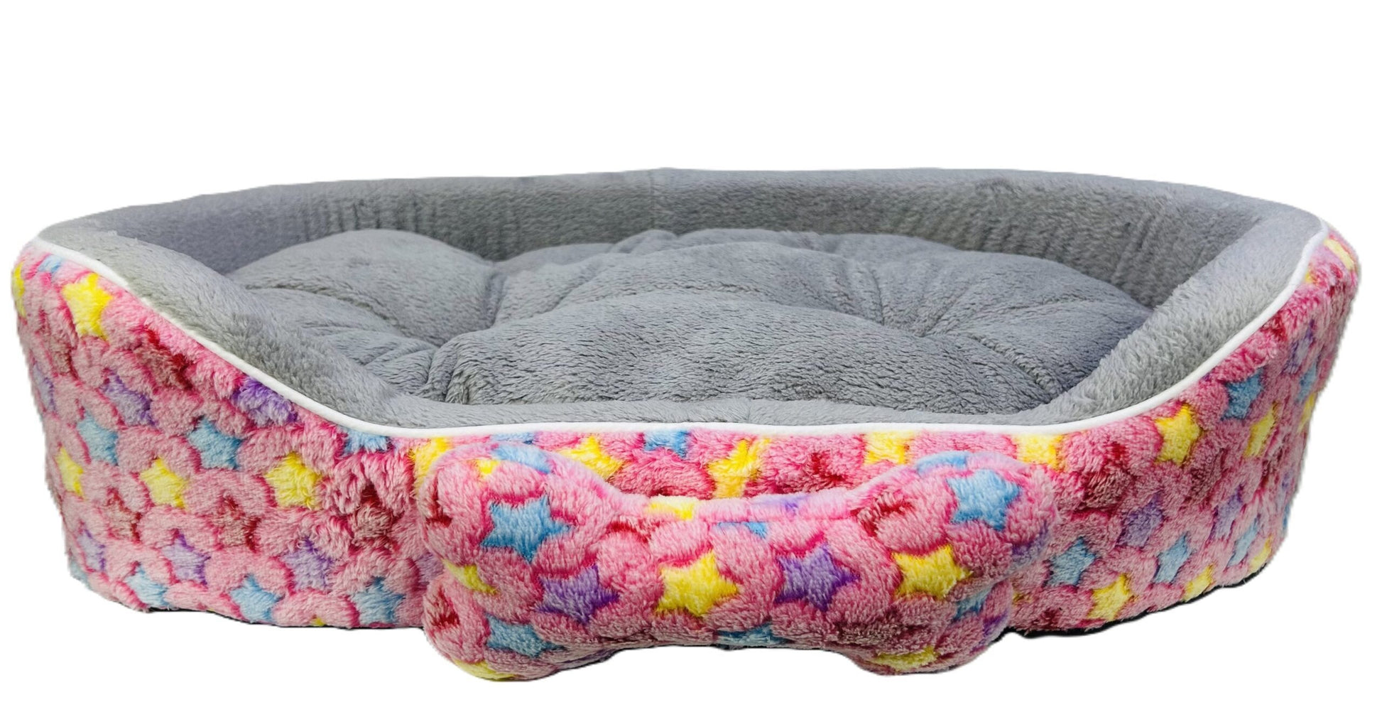 Coco Kindi Soft Printed Oval Fur Bed – Size 3(Mixed Colors,66×55 ×16 cm)