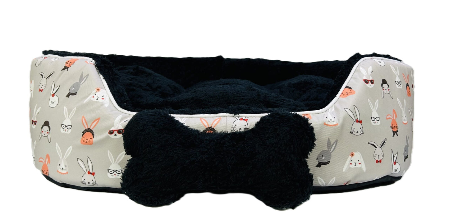 Coco Kindi Soft Printed Oval Fur Bed – Size 3(Mixed Colors,66×55 ×16 cm)