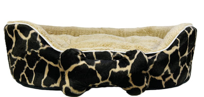 Coco Kindi Soft Printed Oval Fur Bed – Size 3(Mixed Colors,66×55 ×16 cm)