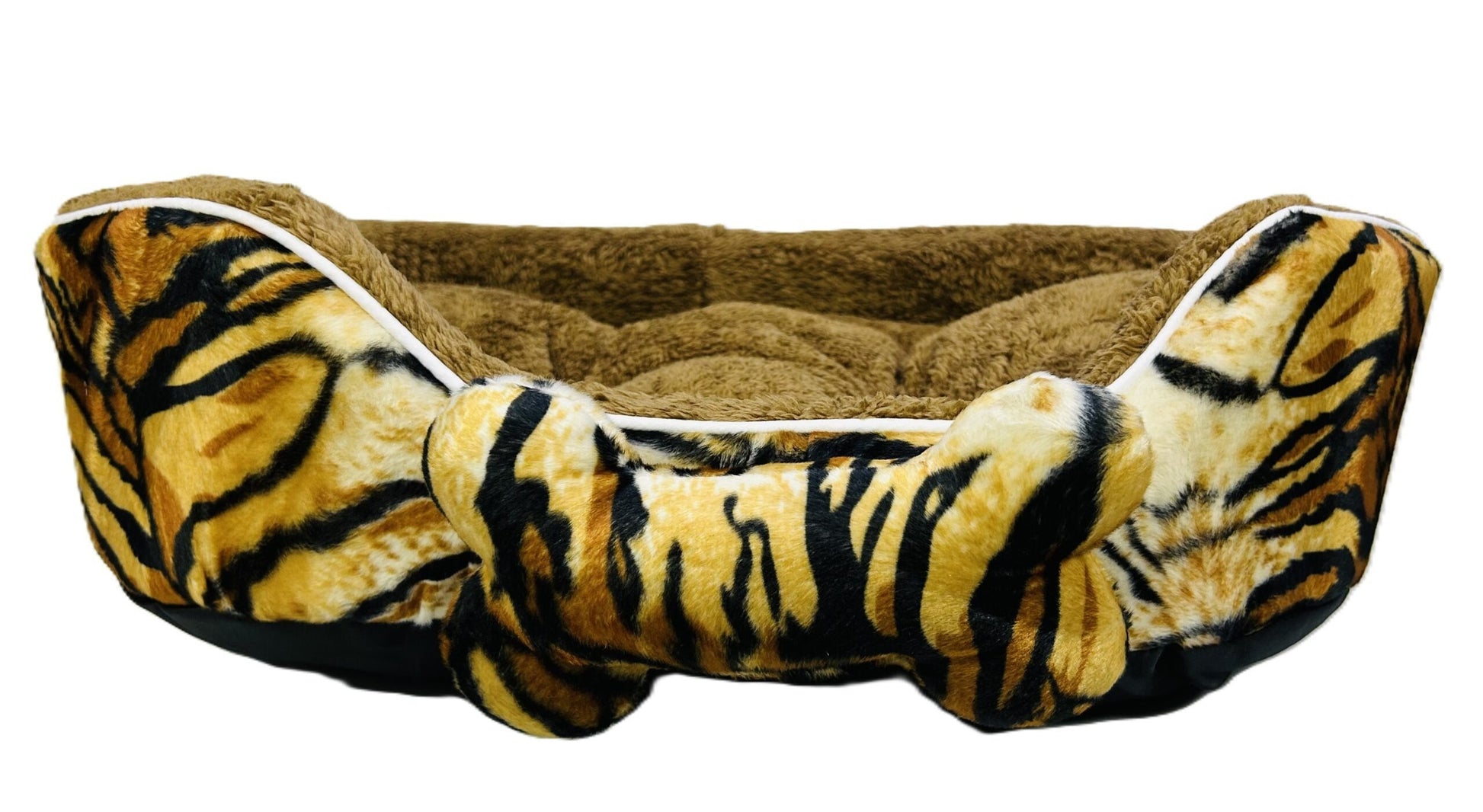 Coco Kindi Printed Washable Oval Fur Pet Bed – Size 2(Mixed Colors)