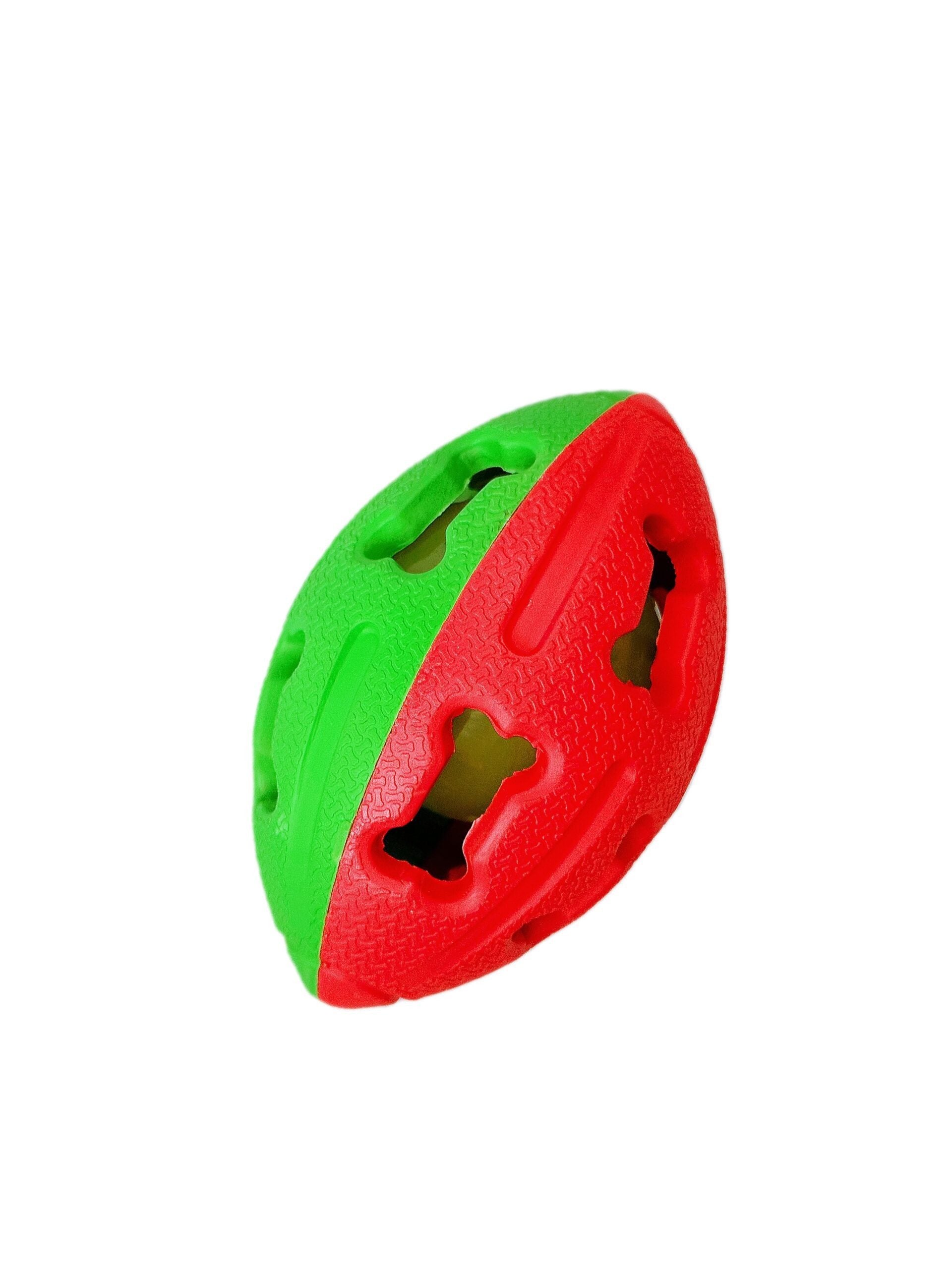 Miss Bear Colorful Hollow-out Concave Rugby Ball Dog Toy with LED Ball (Medium Dogs)